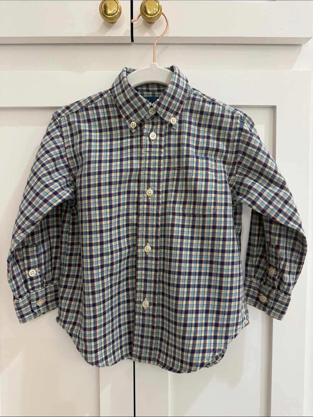 Ralph Lauren Plaid Long Sleeve Button Down Shirt 24M